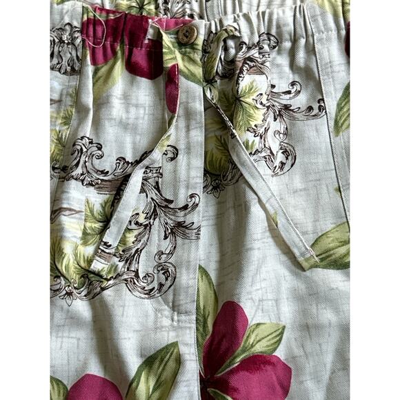 Marsh Landing 100% Rayon Ladies Floral Pants - Size M Medium - Super Cute - Picture 4 of 6